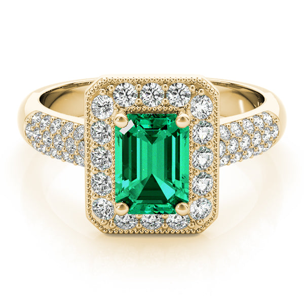 Bespoke Color Rings Emerald Diamond Engagement Ring — 9K/18K Gold & Platinum