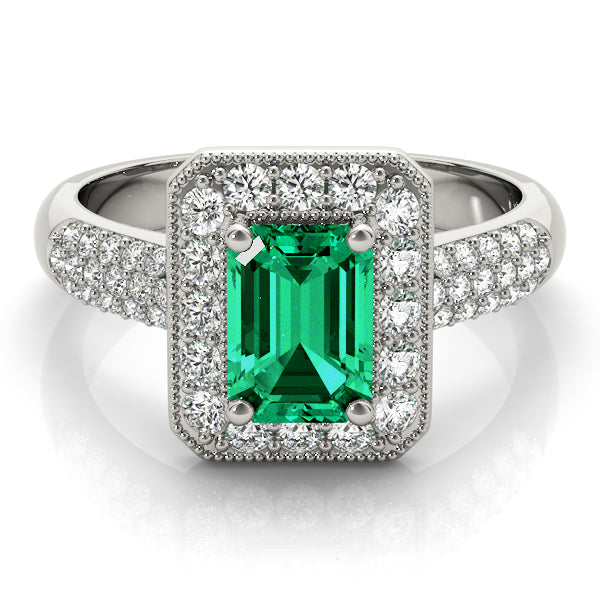 Bespoke Color Rings Emerald Diamond Engagement Ring — 9K/18K Gold & Platinum