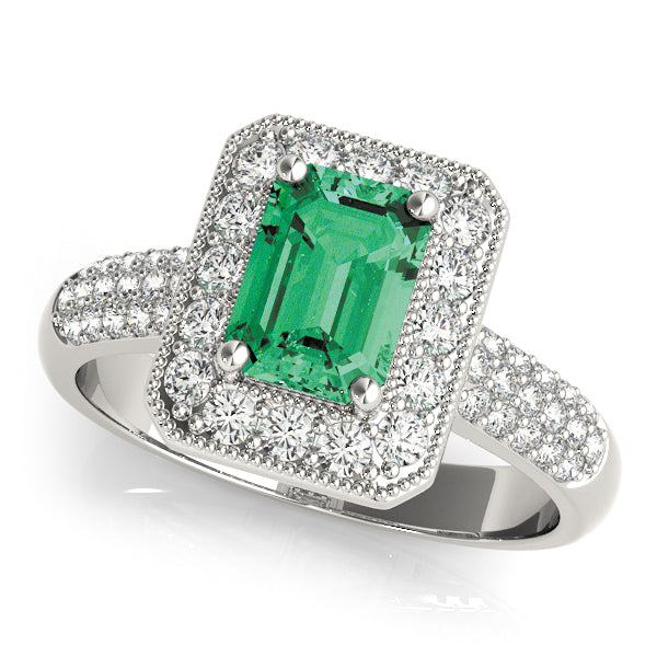 Bespoke Color Rings Emerald Diamond Engagement Ring — 9K/18K Gold & Platinum