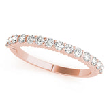 Single Row Prong Set Wedding Half Eternity Ring in Gold & Platinum