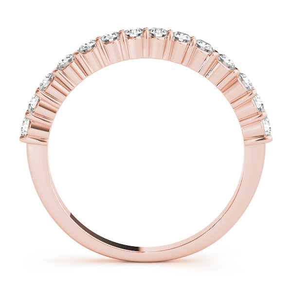 Single Row Prong Set Wedding Half Eternity Ring in Gold & Platinum
