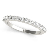 Single Row Prong Set Wedding Half Eternity Ring in Gold & Platinum