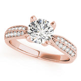 Regal Pave Round Diamond Engagement Ring — 9K/18K Gold & Platinum