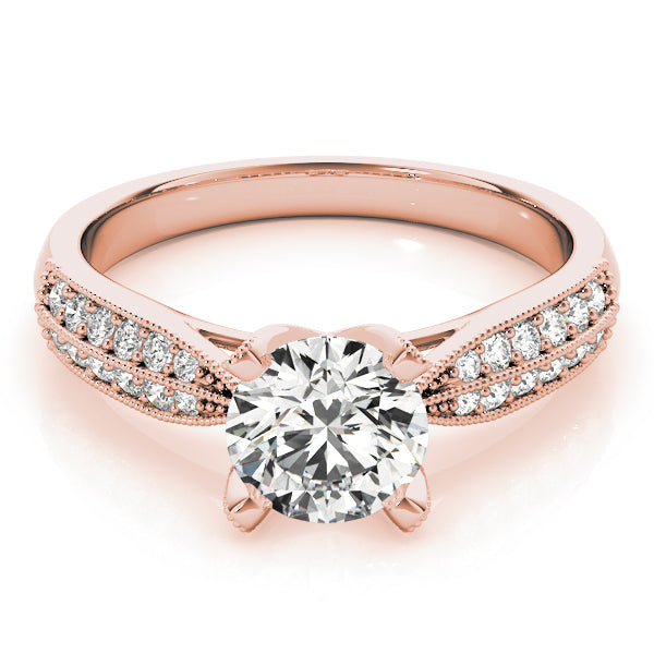 Regal Pave Round Diamond Engagement Ring — 9K/18K Gold & Platinum