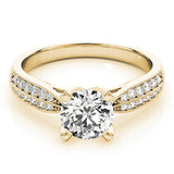 Regal Pave Round Diamond Engagement Ring — 9K/18K Gold & Platinum