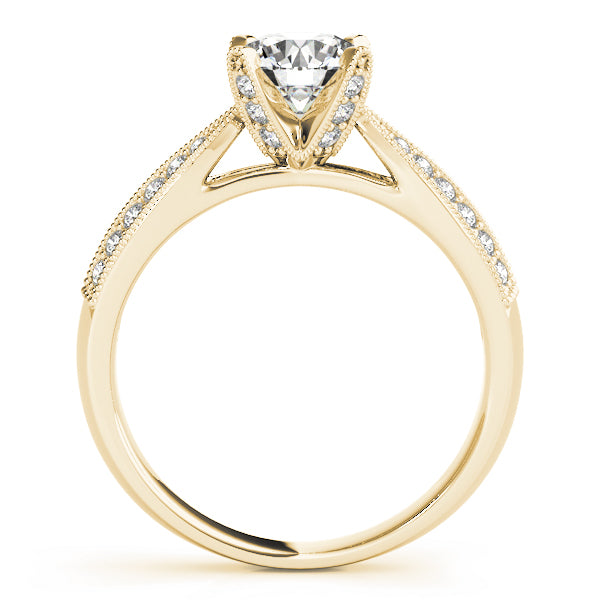 Regal Pave Round Diamond Engagement Ring — 9K/18K Gold & Platinum
