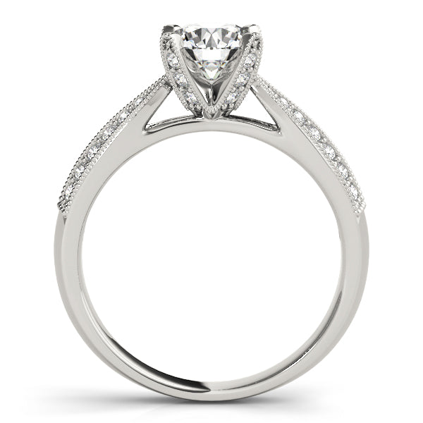 Regal Pave Round Diamond Engagement Ring — 9K/18K Gold & Platinum