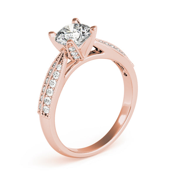 Regal Pave Round Diamond Engagement Ring — 9K/18K Gold & Platinum
