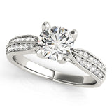 Regal Pave Round Diamond Engagement Ring — 9K/18K Gold & Platinum