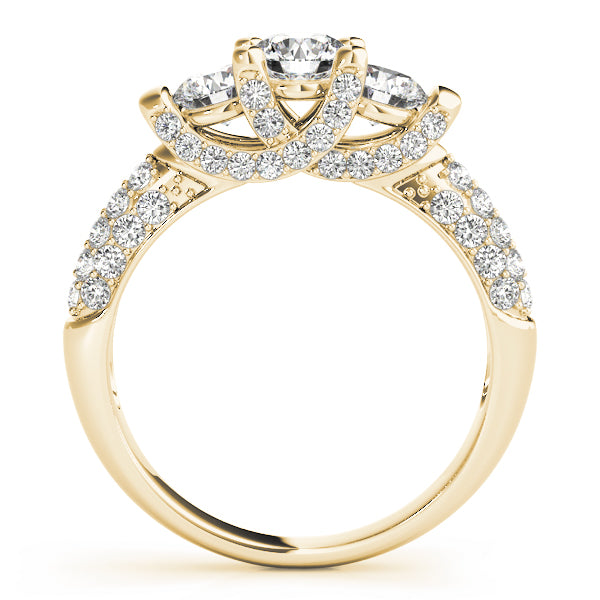 Eternal Three-Stone Round Diamond Engagement Ring — 9K/18K Gold & Platinum