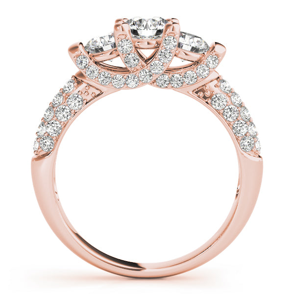 Eternal Three-Stone Round Diamond Engagement Ring — 9K/18K Gold & Platinum