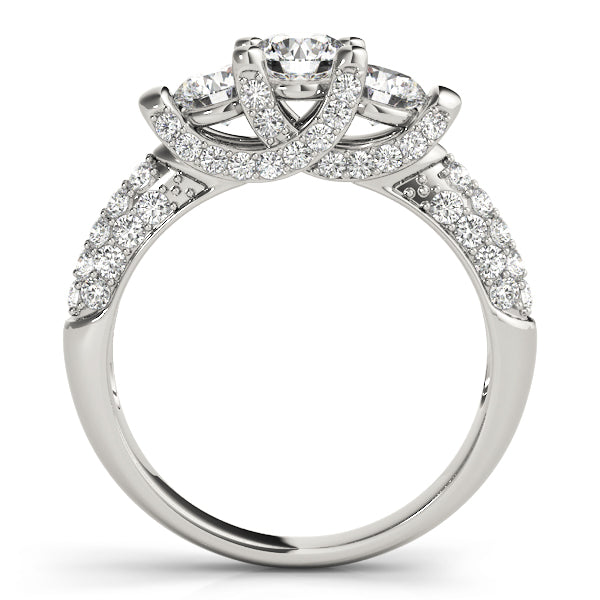 Eternal Three-Stone Round Diamond Engagement Ring — 9K/18K Gold & Platinum