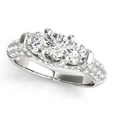 Eternal Three-Stone Round Diamond Engagement Ring — 9K/18K Gold & Platinum