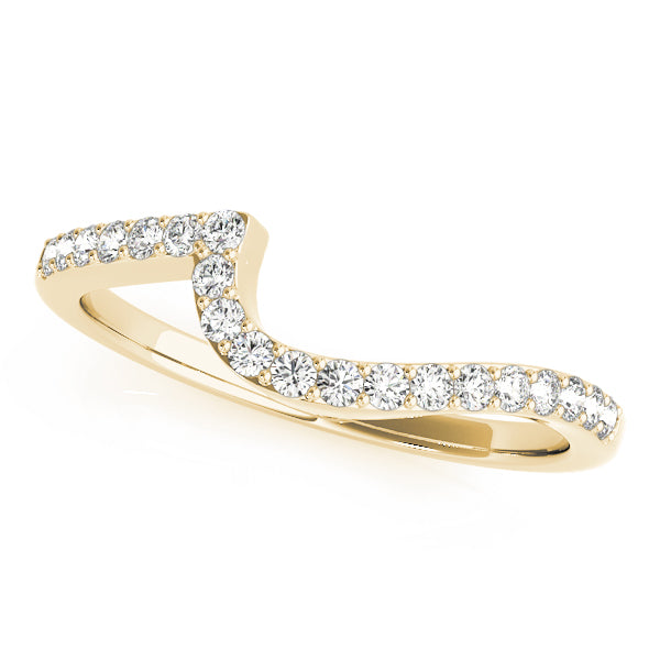 Prong Set Curved Half Eternity Ring in Gold & Platinum