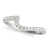 Prong Set Curved Half Eternity Ring in Gold & Platinum