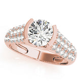 Brilliant Pave Round Diamond Engagement Ring — 9K/18K Gold & Platinum