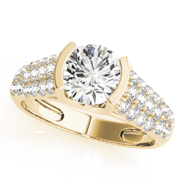 Brilliant Pave Round Diamond Engagement Ring — 9K/18K Gold & Platinum