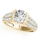 Brilliant Pave Round Diamond Engagement Ring — 9K/18K Gold & Platinum