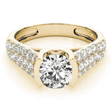 Brilliant Pave Round Diamond Engagement Ring — 9K/18K Gold & Platinum
