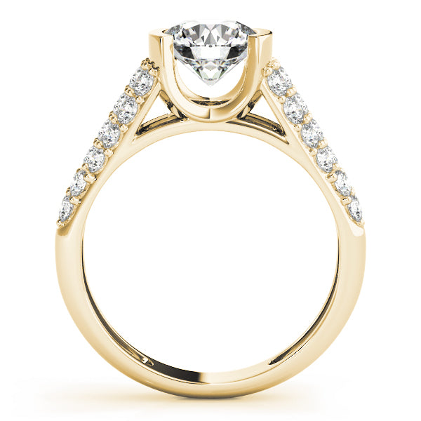 Brilliant Pave Round Diamond Engagement Ring — 9K/18K Gold & Platinum
