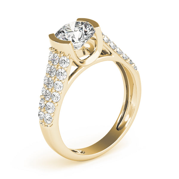 Brilliant Pave Round Diamond Engagement Ring — 9K/18K Gold & Platinum