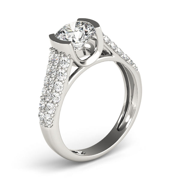 Brilliant Pave Round Diamond Engagement Ring — 9K/18K Gold & Platinum