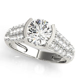 Brilliant Pave Round Diamond Engagement Ring — 9K/18K Gold & Platinum