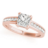 Majestic Channel-Set Princess Diamond Engagement Ring — 9K/18K Gold & Platinum