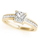 Majestic Channel-Set Princess Diamond Engagement Ring — 9K/18K Gold & Platinum