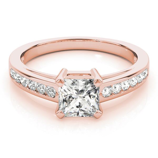 Majestic Channel-Set Princess Diamond Engagement Ring — 9K/18K Gold & Platinum