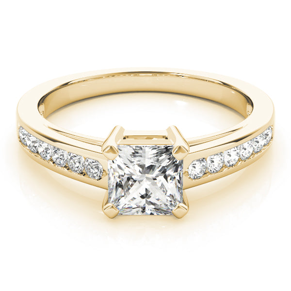 Majestic Channel-Set Princess Diamond Engagement Ring — 9K/18K Gold & Platinum