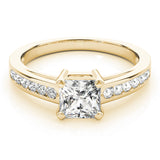 Majestic Channel-Set Princess Diamond Engagement Ring — 9K/18K Gold & Platinum
