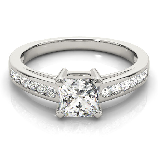 Majestic Channel-Set Princess Diamond Engagement Ring — 9K/18K Gold & Platinum