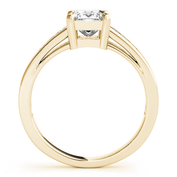 Majestic Channel-Set Princess Diamond Engagement Ring — 9K/18K Gold & Platinum