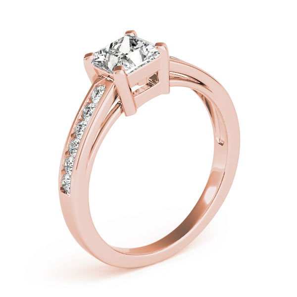 Majestic Channel-Set Princess Diamond Engagement Ring — 9K/18K Gold & Platinum