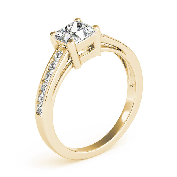 Majestic Channel-Set Princess Diamond Engagement Ring — 9K/18K Gold & Platinum