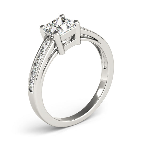 Majestic Channel-Set Princess Diamond Engagement Ring — 9K/18K Gold & Platinum