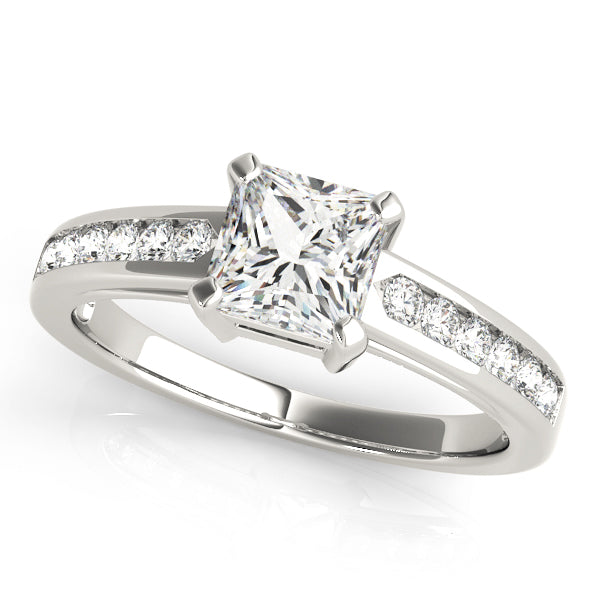 Majestic Channel-Set Princess Diamond Engagement Ring — 9K/18K Gold & Platinum