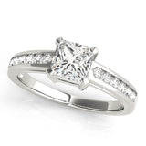 Majestic Channel-Set Princess Diamond Engagement Ring — 9K/18K Gold & Platinum