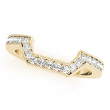 Curved Bands Half Eternity Ring in Gold & Platinum