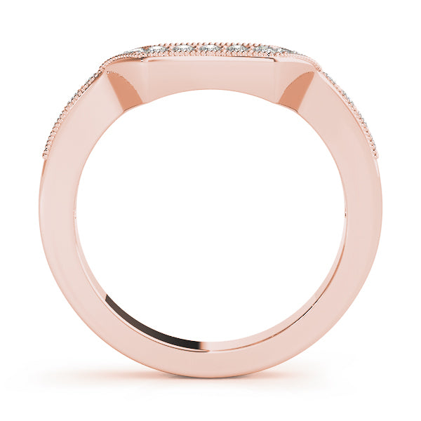 Curved Bands Half Eternity Ring in Gold & Platinum