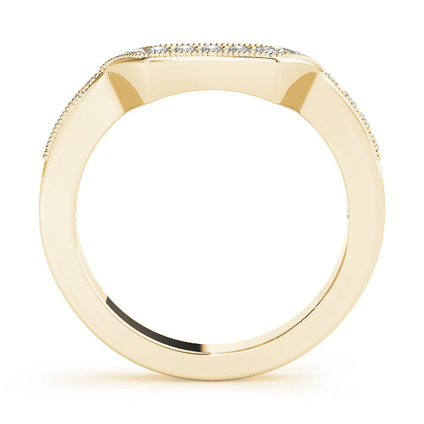 Curved Bands Half Eternity Ring in Gold & Platinum