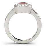 Sculpted Halo Cushion Diamond Engagement Ring — 9K/18K Gold & Platinum