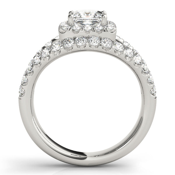 Couture Halo Princess Diamond Engagement Ring — 9K/18K Gold & Platinum
