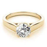 Opulent Trellis Round Diamond Engagement Ring — 9K/18K Gold & Platinum