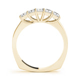 Fancy Princess Half Eternity Ring in Gold & Platinum