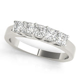 Fancy Princess Half Eternity Ring in Gold & Platinum