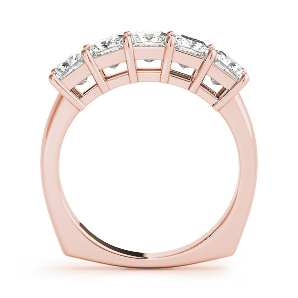 Fancy Princess Half Eternity Ring in Gold & Platinum