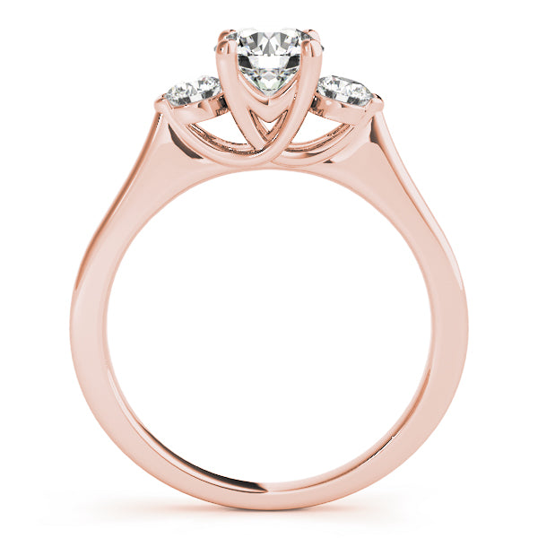 Dazzling Three-Stone Round Diamond Engagement Ring — 9K/18K Gold & Platinum