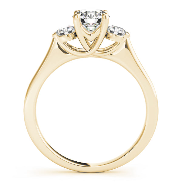 Dazzling Three-Stone Round Diamond Engagement Ring — 9K/18K Gold & Platinum